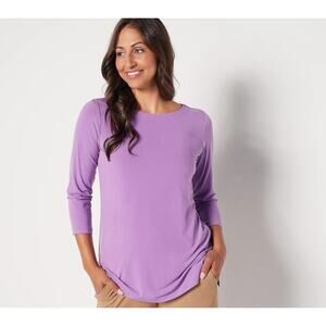 NWOT Susan Graver Modern Essentials Regular Liquid Purple Knit Tunic size Small